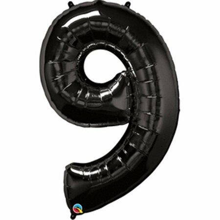 ANAGRAM 42 in. Number 9 Black Shape Air Fill Foil Balloon AN331874